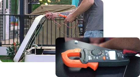 Technician Opening a Generac Generator