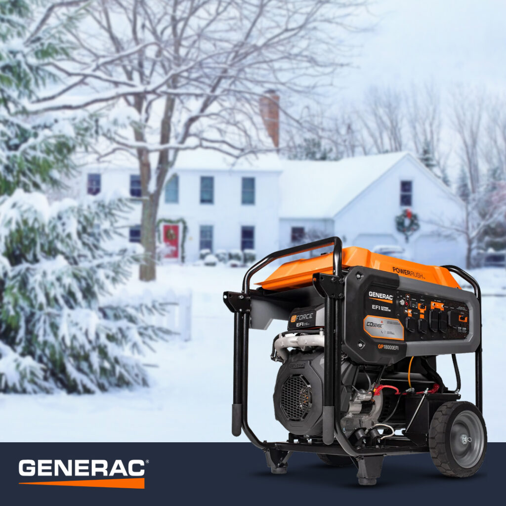 Generac Generator Outside in the Snow