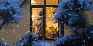 Cold Night, outside looking in through a window